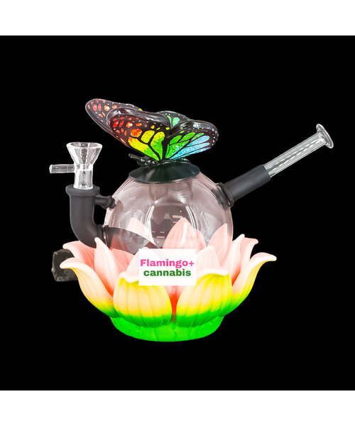 LIT 7" Lotus Butterfly Water Pipe