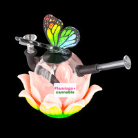LIT 7" Lotus Butterfly Water Pipe
