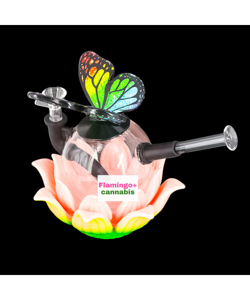 LIT 7" Lotus Butterfly Water Pipe