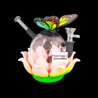 LIT 7" Lotus Butterfly Water Pipe