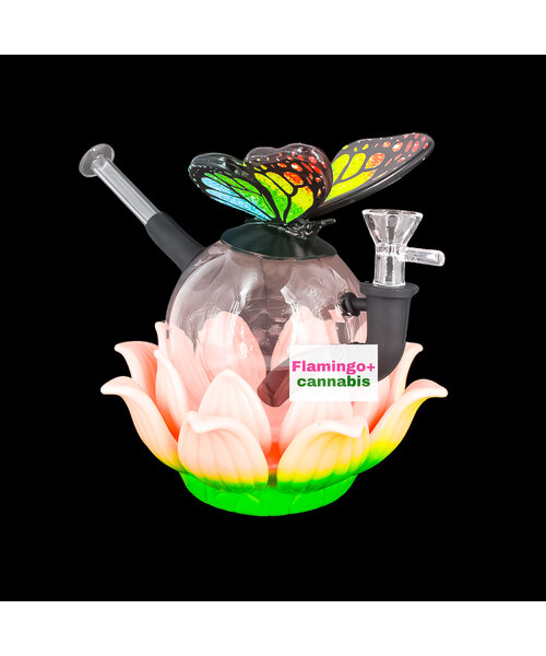 LIT 7" Lotus Butterfly Water Pipe