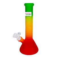 Red Eye Glass 10" Frosted Beaker Bong Rasta