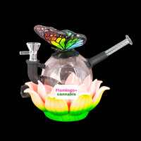 LIT 7" Lotus Butterfly Water Pipe