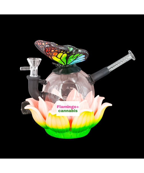 LIT 7" Lotus Butterfly Water Pipe