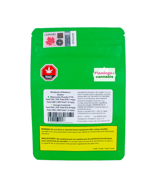 Western Cannabis Multipack Of Madness Sativa Shatter 2X0.5G