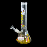 Red Eye Glass 12" Spaghetti Skull Beaker Bong