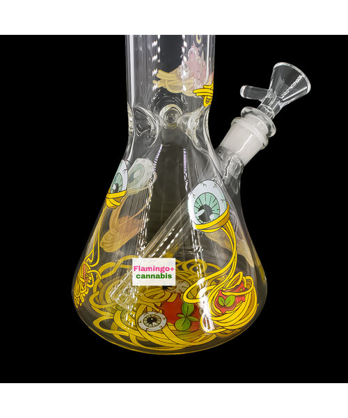 Red Eye Glass 12" Spaghetti Skull Beaker Bong
