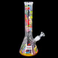 Red Eye Glass 12" 90's Nostalgia Beaker Bong