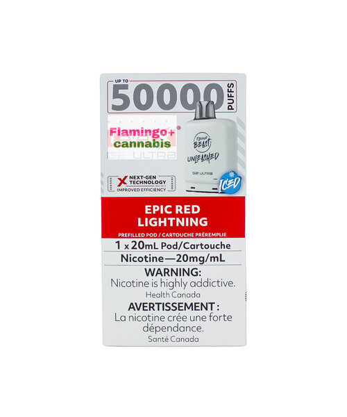 Flavour Beast Level-X G2 Ultra UNLEASHED Pre-Filled Pod 50k Puff MB Epic Red Lightning