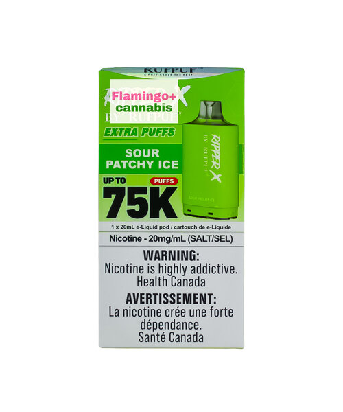 RufPuf Ripper-X Pre-Filled Pod 75k Puff MB Sour Patchy Ice