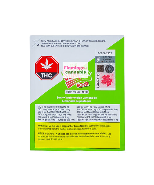 Olli StickiStix Sour Sunny Watermelon Lemonade THCV+CBC Gummies 4X2.5MG