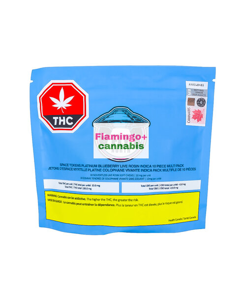 Fly North Space Tokens Platinum Blueberry Indica Live Rosin Gummies 10X10MG