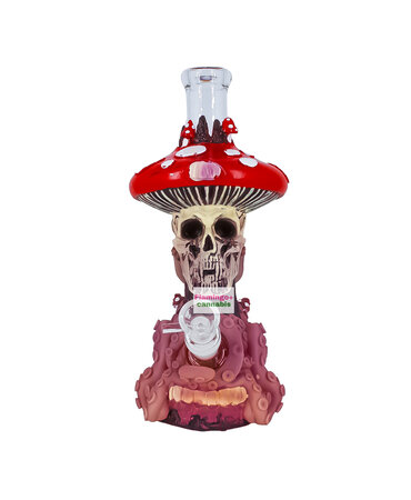 Lit Silicone LIT 10.5" Shrooms Skull Bong