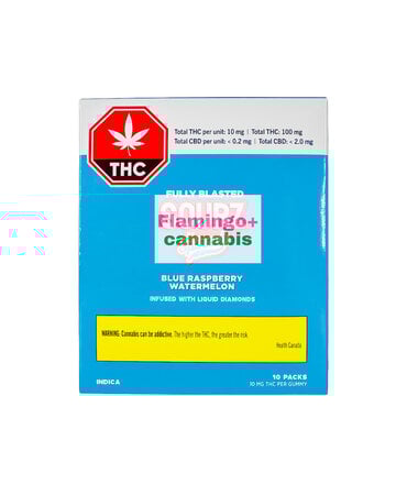 sourz Sourz Fully Blasted Blue Raspberry Watermelon Indica Gummies 10X10MG