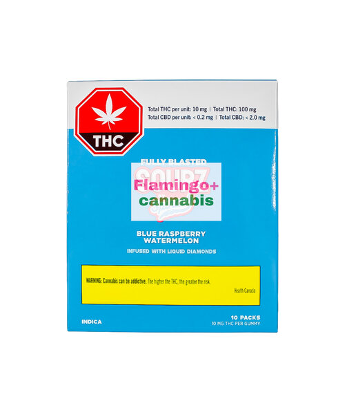 Sourz Fully Blasted Blue Raspberry Watermelon Indica Gummies 10X10MG