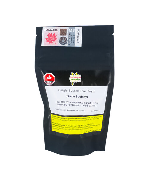 Unlicensed Producer Grape Squishy Single Sourced Hybrid Live Rosin 1G