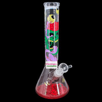 Red Eye Glass 12" Tongue Twister Beaker Bong