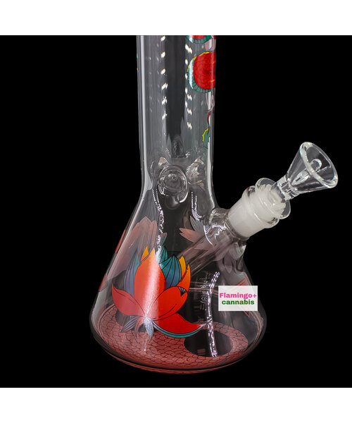 Red Eye Glass 12" Yin-Yang Dragon Beaker Bong