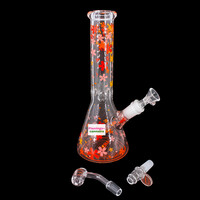 Arsenal 10" Serene Flower Beaker Bong Red