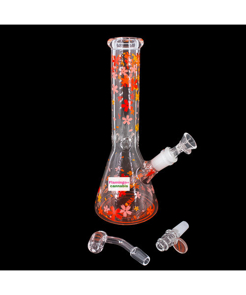 Arsenal 10" Serene Flower Beaker Bong Red