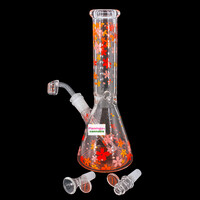 Arsenal 10" Serene Flower Beaker Bong Red