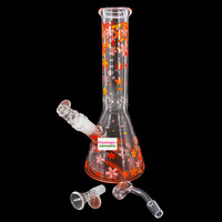 Arsenal 10" Serene Flower Beaker Bong Red