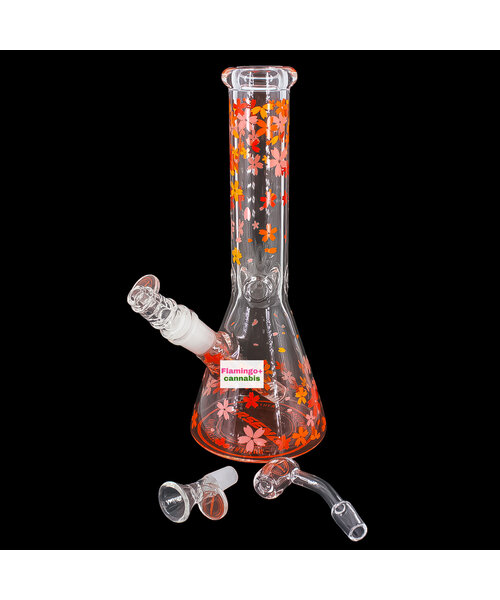 Arsenal 10" Serene Flower Beaker Bong Red
