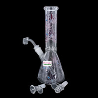 Arsenal 10" Leafy Lush Beaker Bong Blue