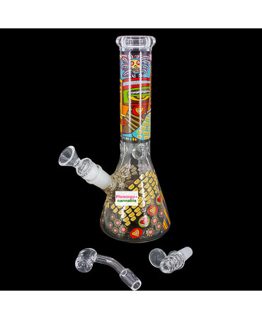 Smoke Arsenal Arsenal 10" Mandala Maiden Tikki Mask Beaker Bong Smoke Arsenal Arsenal 10" Mandala Maiden Tikki Mask Beaker Bong