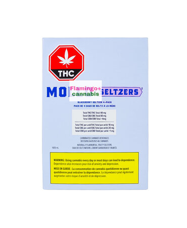 Mollo Mollo BlackBerry Seltzer THC + CBG Beverage 4 Pack