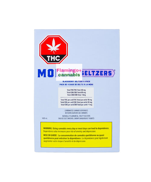 Mollo BlackBerry Seltzer THC + CBG Beverage 4 Pack