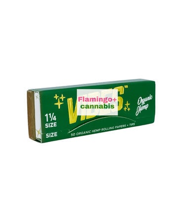 Vibes VIBES Organic Hemp 1 1/4" Papers w/Tips (Green)