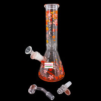 Arsenal 10" Serene Flower Beaker Bong Red