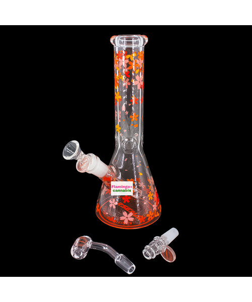 Arsenal 10" Serene Flower Beaker Bong Red