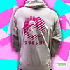 flamingo+ Flamingo+ Oatmeal Hoodie "Pink Kanji Text"