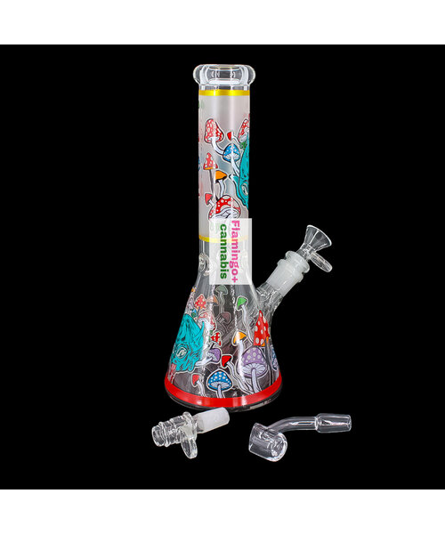 Arsenal 10" Mushroom Mortis Beaker Bong Red