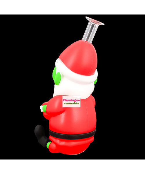 Lit Silicone 6.5" Zombie Santa Bubbler
