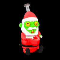 Lit Silicone 6.5" Zombie Santa Bubbler