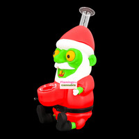 Lit Silicone 6.5" Zombie Santa Bubbler