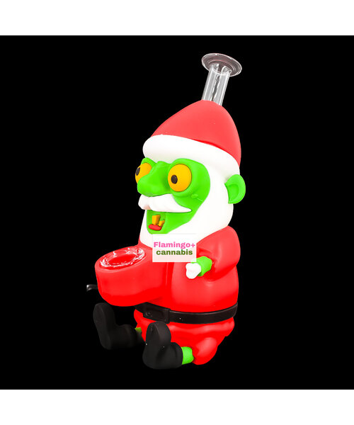 Lit Silicone 6.5" Zombie Santa Bubbler
