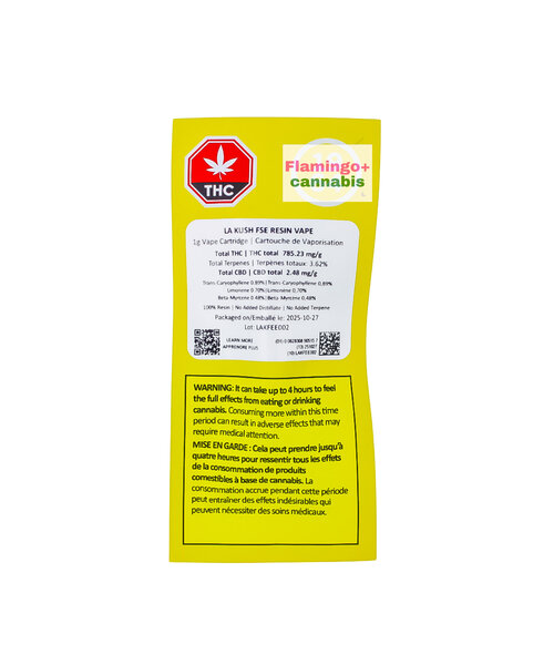 1964 LA Kush Cake  FSE Resin Indica Cartridge 1G