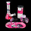Pulsar Design Series Beaker Bong Sesh Set "Sakura Skulls"