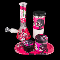 Pulsar Design Series Beaker Bong Sesh Set "Sakura Skulls"