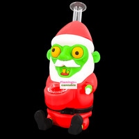 Lit Silicone 6.5" Zombie Santa Bubbler