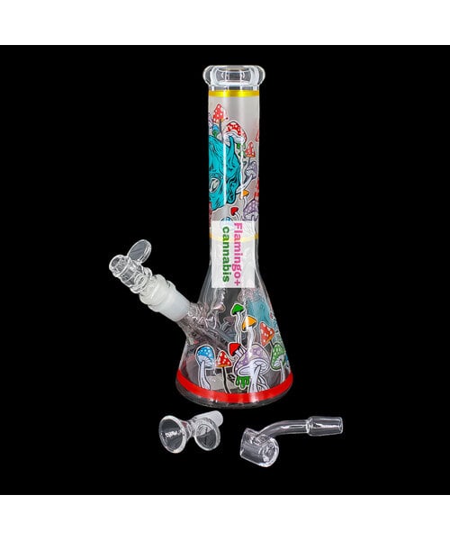 Arsenal 10" Mushroom Mortis Beaker Bong Red