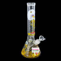 Red Eye Glass 12" Spaghetti Skull Beaker Bong