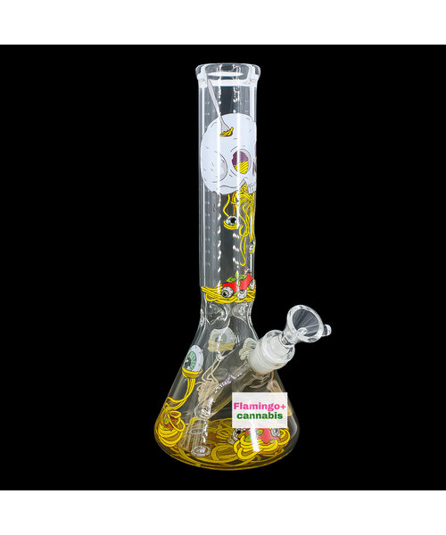 Red Eye Glass 12" Spaghetti Skull Beaker Bong