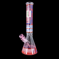 Legendary Glass 16" 9mm Colored Grid Beaker Bong