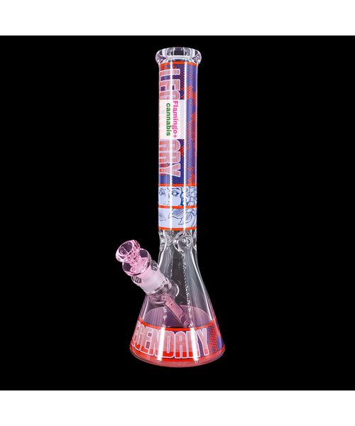 Legendary Glass 16" 9mm Colored Grid Beaker Bong