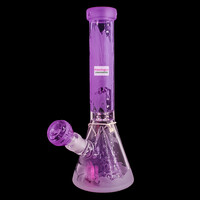 Milky Way Glass 11" Blood Feud Beaker Bong w/Collins Perc Purple